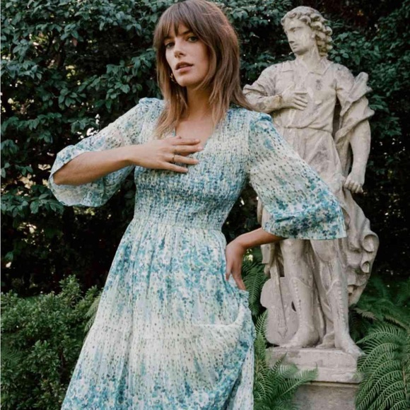 COPY - Christy Dawn Basil Dress in Morning Gladiola ruched tiered maxi floral - Picture 2 of 11